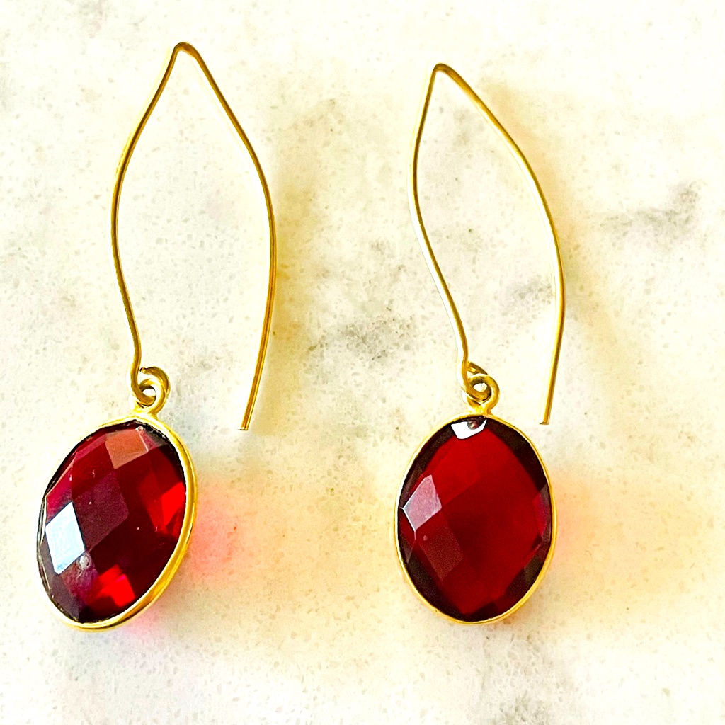 Luvleigh Designs - Garnet & Gold Fill Earrings